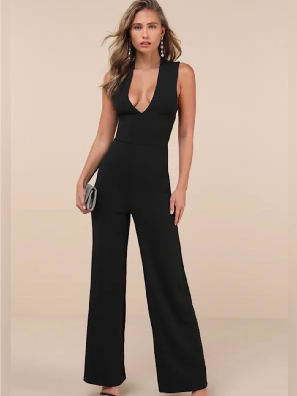 Lulus Thinking Out Loud Black Backless Jumpsuit